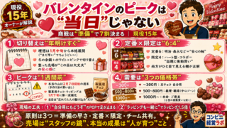 コンビニのバレンタイン商戦で売上を上げる｜売場切り替えのタイミング・品揃え・手作り需要の取り方