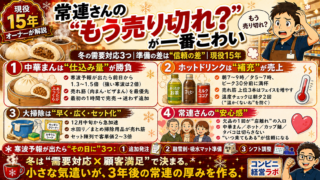 コンビニ冬商戦で学んだ需要対応の工夫｜おでん・中華まん・ホットドリンクで顧客満足を高める実践術