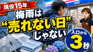 【店舗運営】梅雨で売上を落とさない方法｜傘・除湿剤・雨の日需要を取り切る売場づくりと発注ポイント