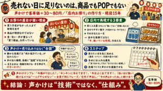 コンビニで声かけ販売の客単価を上げる3ステップ｜「店内お祭り」スタイルで売上アップする実践術