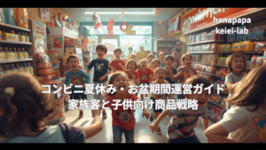 コンビニ夏休み・お盆期間運営ガイド｜家族客と子供向け商品戦略