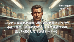 コンビニ廃棄商品の持ち帰りはなぜ禁止すべきか|不正・衛生・税務の3つのリスクと食品ロスの正しい減らし方【現役オーナー】