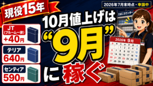 2026年10月たばこ値上げ|加熱式中心の対象銘柄・新価格まとめとコンビニ「9月の買いだめ需要」対応【現役オーナー】