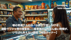 朝の常連さんには「小声」で話しかける｜通勤ラッシュ帯の接客術——客単価がいちばん低い時間が、いちばん失えない理由【現役オーナー】