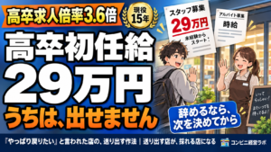 高卒初任給29万円・求人倍率3.6倍|時給で勝てない店ができること——育てて、送り出す【現役オーナー】