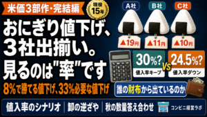 おにぎり値下げ、3社出揃う｜オーナーが見るのは「高」ではなく「率」——値下げの原資は、誰が払うのか【現役オーナー】