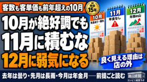 10月は年金月、11月はない｜客数も客単価も前年超えの「絶好調」を信じて11月に積むと、12月に弱気になる——去年と先月を振り返ってから発注する【現役オーナー】