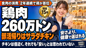 鶏肉260万トンで2年連続の首位｜部活帰りは、揚げ物からサラダチキンへ——レジから見える鶏の時代は、安さより健康で動いている【現役オーナー】